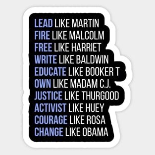 Black Ledgends, Black History, African American, Civil Rights Leaders, Dream like Martin Sticker